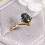 Chevron alexandrite ring in gold, inspired by moonlight and self-renewal by Minerva Jewelry.