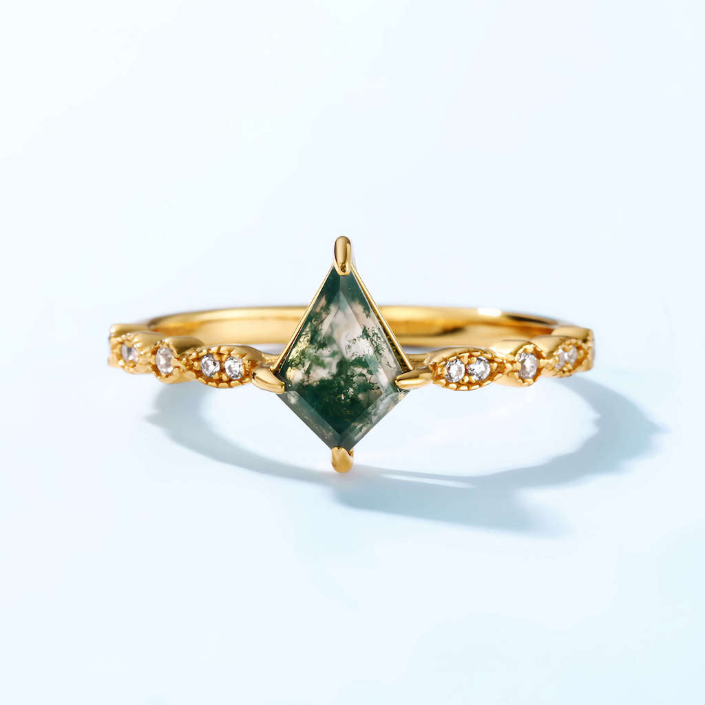 Vintage Moss Agate Ring - Minerva Jewelry