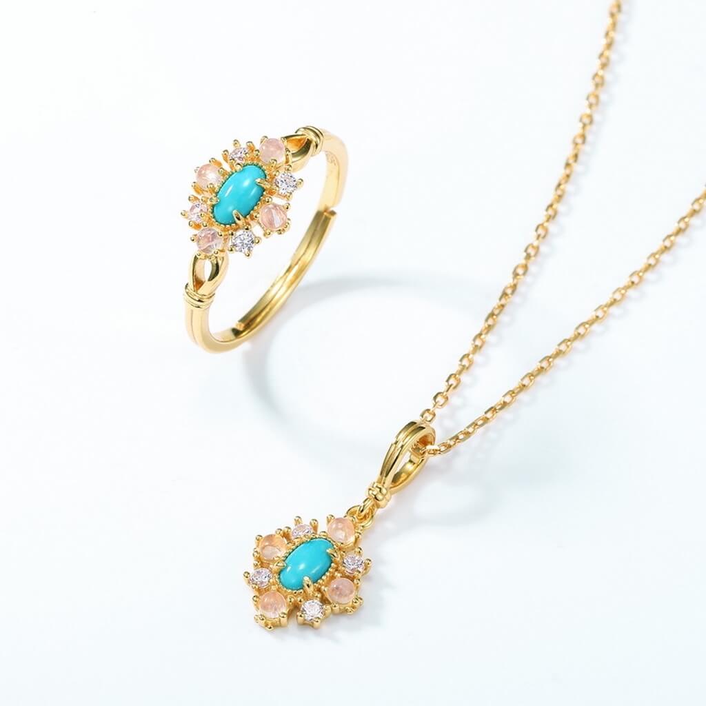 Vintage Turquoise Jewelry In Gold - Minerva Jewelry