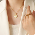 Initial Mother of Pearl Necklaces（18K Gold Plated） - Minerva Jewelry