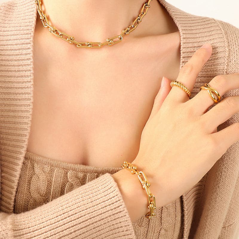 U Horseshoe Chain Bracelet - Minerva Jewelry